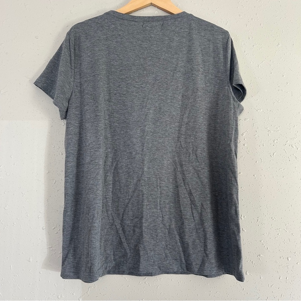Gray T-Shirt with Blue Butterfly Design Casual Tee Comfy XL - Picture 3 of 5